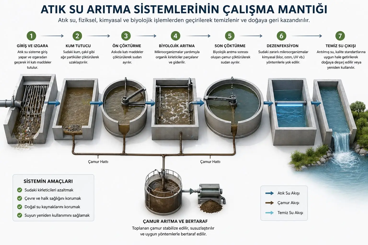 Atık su arıtma çalışma mantığı